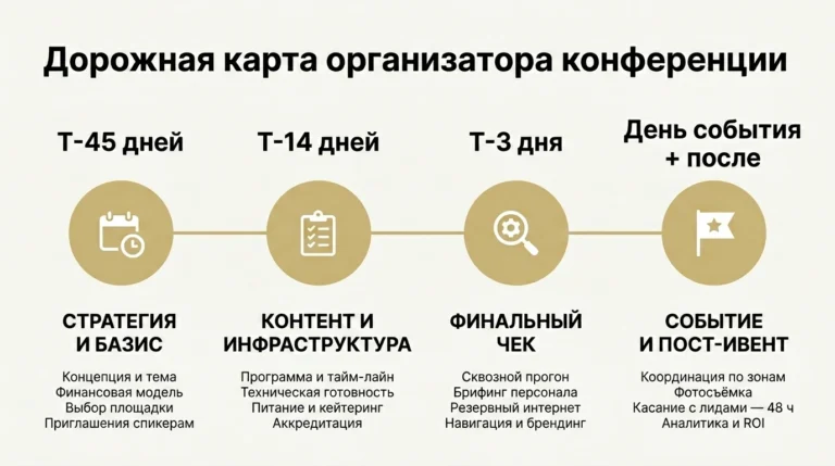 Инфографика: Дорожная карта организатора конференции